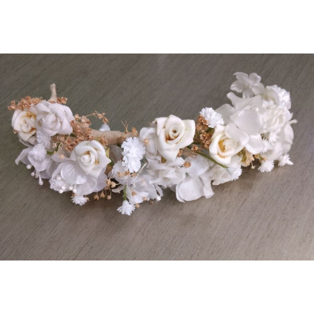 Tocado Flores Regional - Rosas Blancas