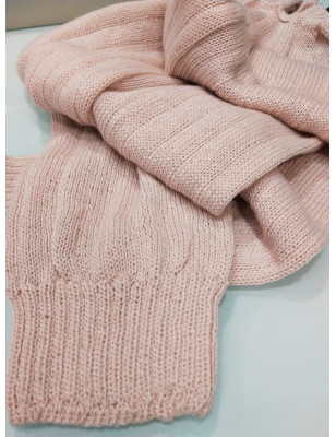 Warm-up jumpsuit - Long pink wool