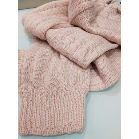 Warm-up jumpsuit - Long pink wool