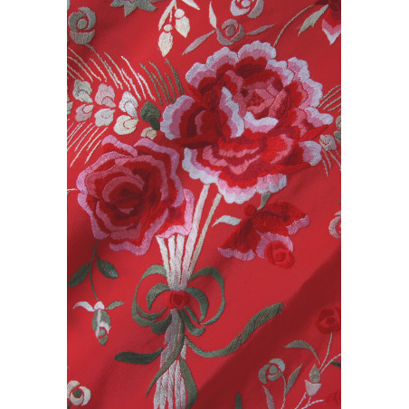 Mantón de Manila - rojo - Espigas